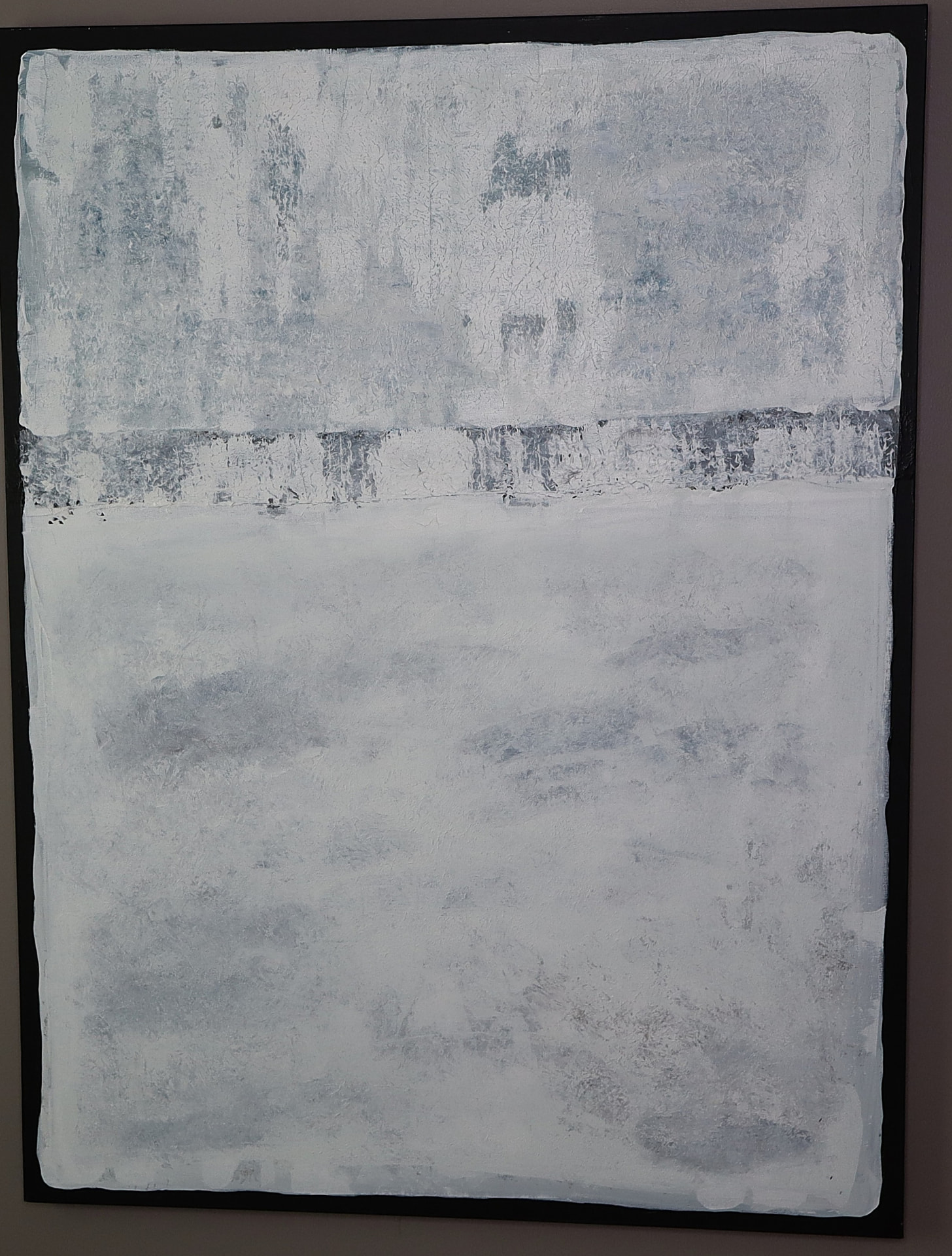 The Seasons — Winter: quiet field of grays and whites with a soft horizon