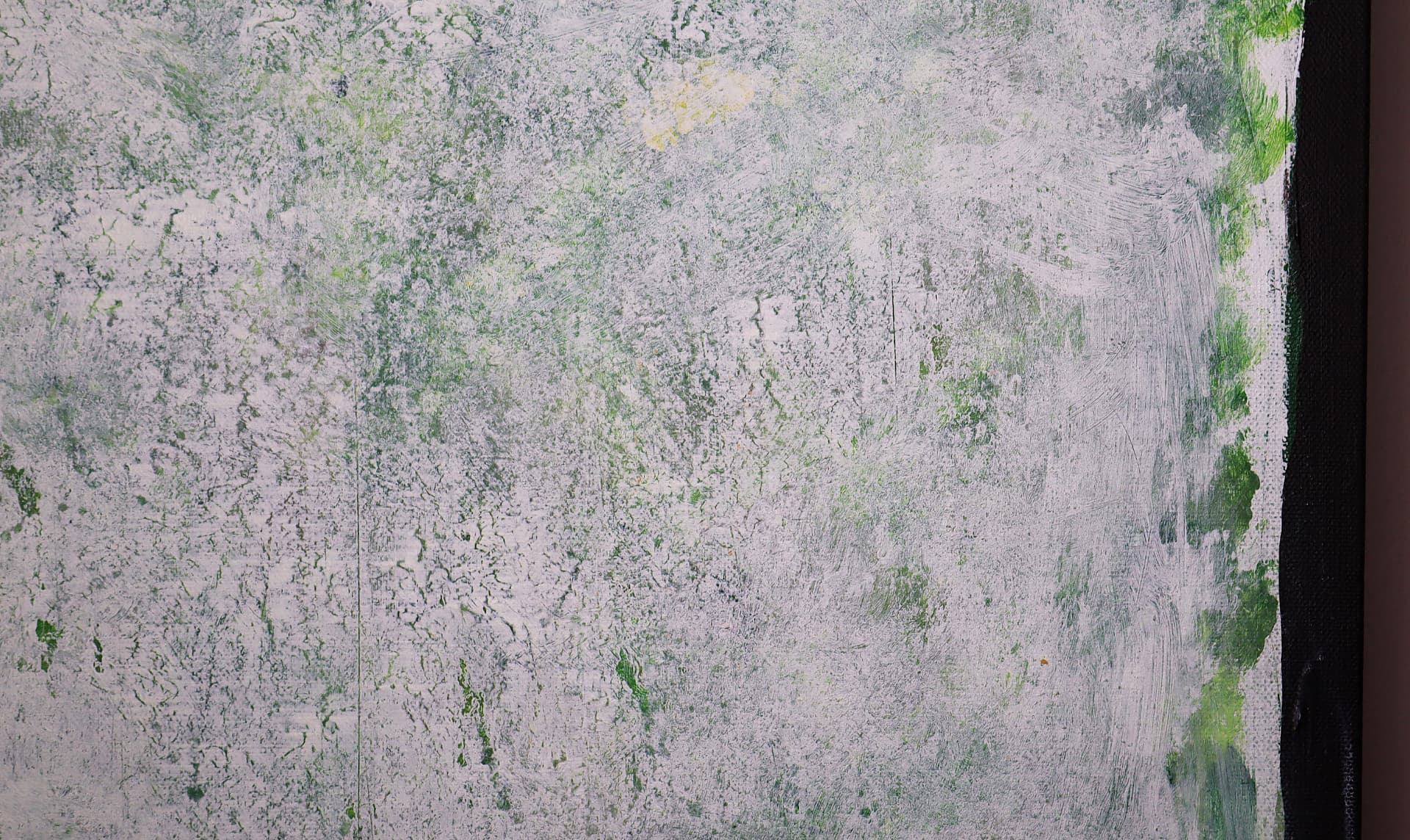Summer — close-up detail of pale green-white texture with vibrant green edges and airy passages